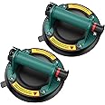 Zautool 2 Pack Glass Suction Cups - 8" Heavy Duty Vacuum Glass Suction Cup to Lift Large Glass - Hand-held Panel Lifter for Glass, Tile, Granite, Auto Windshield - 480 lbs Load Capacity