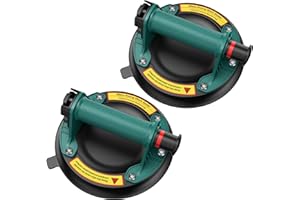 Zautool 2 Pack Glass Suction Cups - 8" Heavy Duty Vacuum Glass Suction Cup to Lift Large Glass - Hand-held Panel Lifter for Glass, Tile, Granite, Auto Windshield - 480 lbs Load Capacity