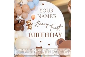 Custom Name Beary First Walll Decals for Backdrop DIY Happy Birthday Vinyl Stickers