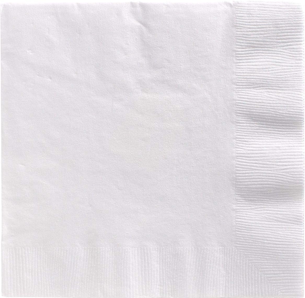 amscan White Beverage Napkin Big Party Pack, 125 Ct.