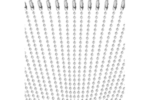 Forise 100Pcs Ball Beads Chain Bulk, Keychain Rings Metal Chain,4.72 Inch Dog Tag Metal Small Chain with Connectors for Hanging Decoration