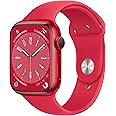 Apple Watch Series 8 [GPS + Cellular, 45mm] - (PRODUCT)Red Aluminum Case with Red Sport Band, M/L (Renewed)