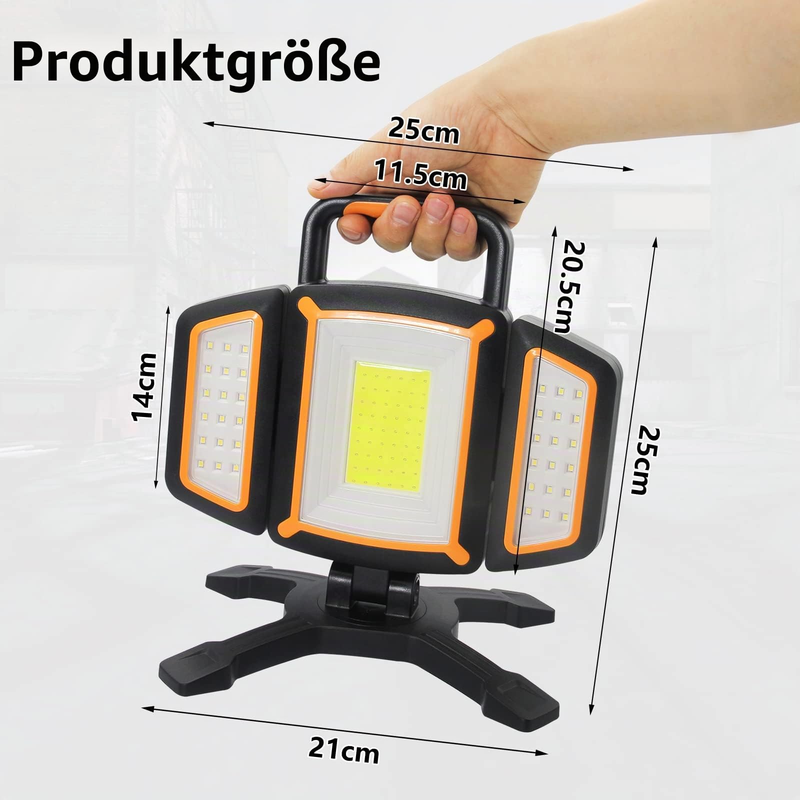 SYLSTAR LED Strahler Akku 30W, 3000LM Super Hell Baustrahler mit Magnet, 5 Lichtmodi und Powerbank, Drehbare Tragbare Wasserdichte Wiederaufladbare Arbeitsleuchte für Garage, Werkstatt 7