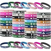 IDREAMBAND 80 Pieces Bible Verse Bracelets Inspirational Silicone Wristbands Faith Rubber Bracelets, Great Religious Christian Gifts For Men, Women, Teens，Children