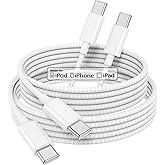 iPhone 15 Braided Charger Cable, 2Pack iPhone 15 USB C to C Cable Super Fast Charging Lead for Apple iPhone 15 Series/iPad/Ma