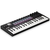 DaierTek Midi Keyboard Controller 37 Key Portable Mini Bluetooth & USB Midi Piano with 16 Backlit Drum Pad, 8 Knobs and Music Production Software for Beginners and Producers