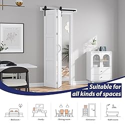 FREDBECK 32X84(Double 16x84) White Bifold Barn Door