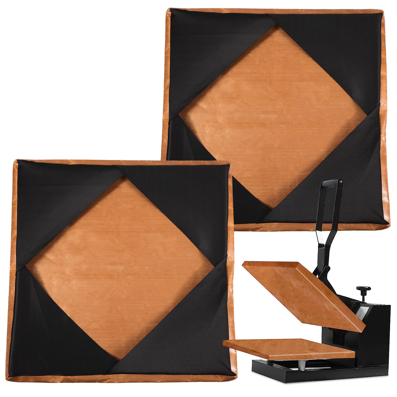 SAVITA 2pcs Wrap Cover for Heat Press, 15 x 15 Inch Wrap Cover Heat Resistant Reusable Heat Press Wrap Cover for Sublimation Heat Pressing Machine