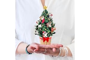 Freshcut Paper Pop Up Cards, Mini Meowy Christmas, 6 Inch Mini Sized Forever Flower Bouquet 3D Popup Greeting Cards, Christmas Card, Holiday Card, Blank Notecard & Envelope