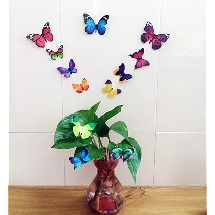 Download Amaonm 96pcs 8 Packages 3d Butterfly Wall Stickers Murals Removable Diy Butterflies Wall Decals Wall Art Decor For Kids Babys Boys And Girls Bedroom Living Room Office Classroom White Black Nursery Decor Home