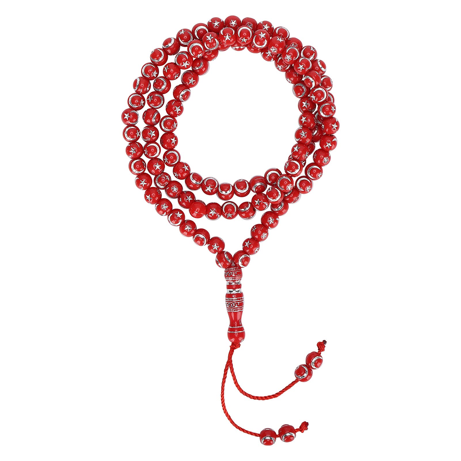 Buachois 99 Muslim Beads Prayer Beads Bracelet Resin Unisex Mala Necklace Buddhist Stretch Bracelet Rosary Worship Supplies Accessory Religious Rosary Decor(2#)