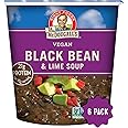 Dr. McDougall's Black Bean and Lime Soup - Gluten Free and Vegan Ramen Noodles - Instant Ramen Noodle Cups - Vegetarian Ramen Soup - Instant Noodles - 3.4 Ounce Cups - Pack of 6