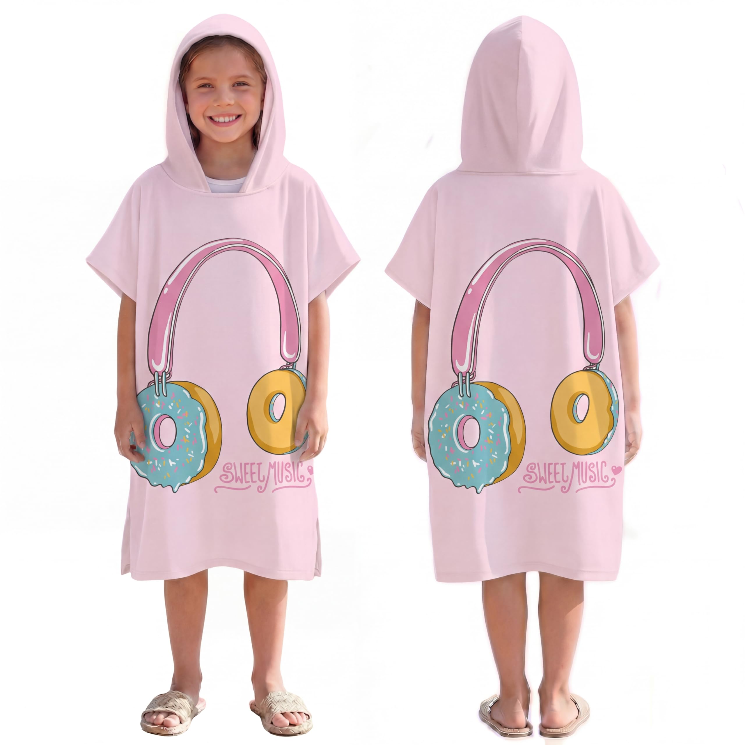 LOMTRATS Quick-drying Surf Poncho, Changing Towel, Bathrobe, Sports Towels for Swimmers,Hoodie for Kids,Swimming,Beach,Surfing,Diving,Bathing（Kid-M）