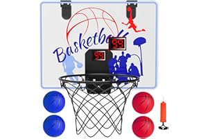 KGF Basketball Hoop Indoor for Kids 4-12 Years Old, Over The Door Mini Hoops with 4 Balls, Scoreboard & Music Accompaniment, Cheering Sounds, Indoor Basketball Hoop Sports Toy Gift for Boys Girls