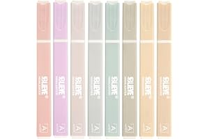 BLIEVE- Aesthetic Highlighters No Bleed Through Assorted Colors, Cute Highlighter For Journaling Office Supplies And School Accessories, Bible Highlighters And Pens No Bleed Essentials (BOHO LIGHT)