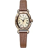 Bomieux Women's Dainty Leather Band Vintage Ladies Waterproof Quartz Analog Square Dress & Casual Wrist Watches