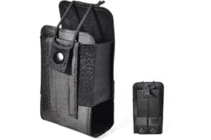 HYSHIKRA Universal Radio Molle Pouch, Heavy Duty Nylon Walke-Talkie Hostle Belt Pack MOLLE System Military for Baofeng Kenwood Yaesu Motorola Talkabout Walkie Talkie