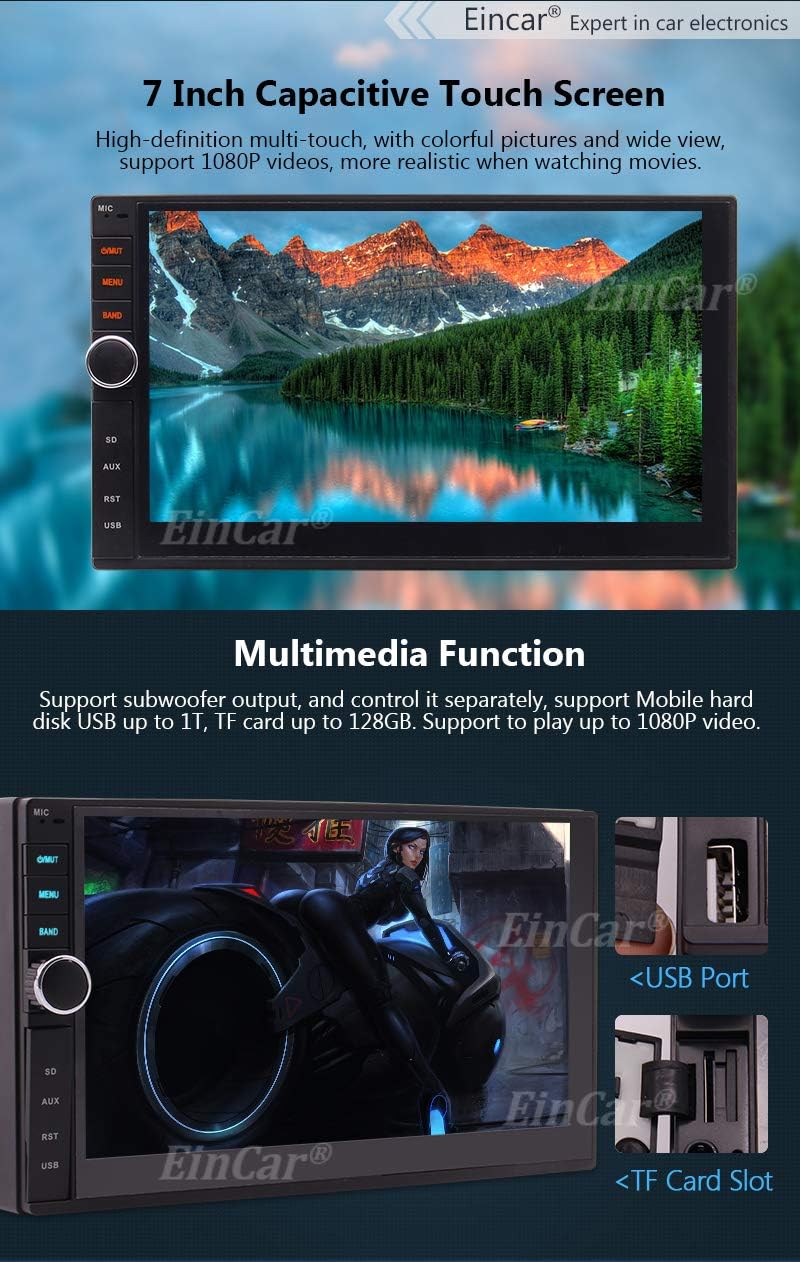 Double Din Bluetooth Car Stereo with Backup Camera Quad Core Android 10