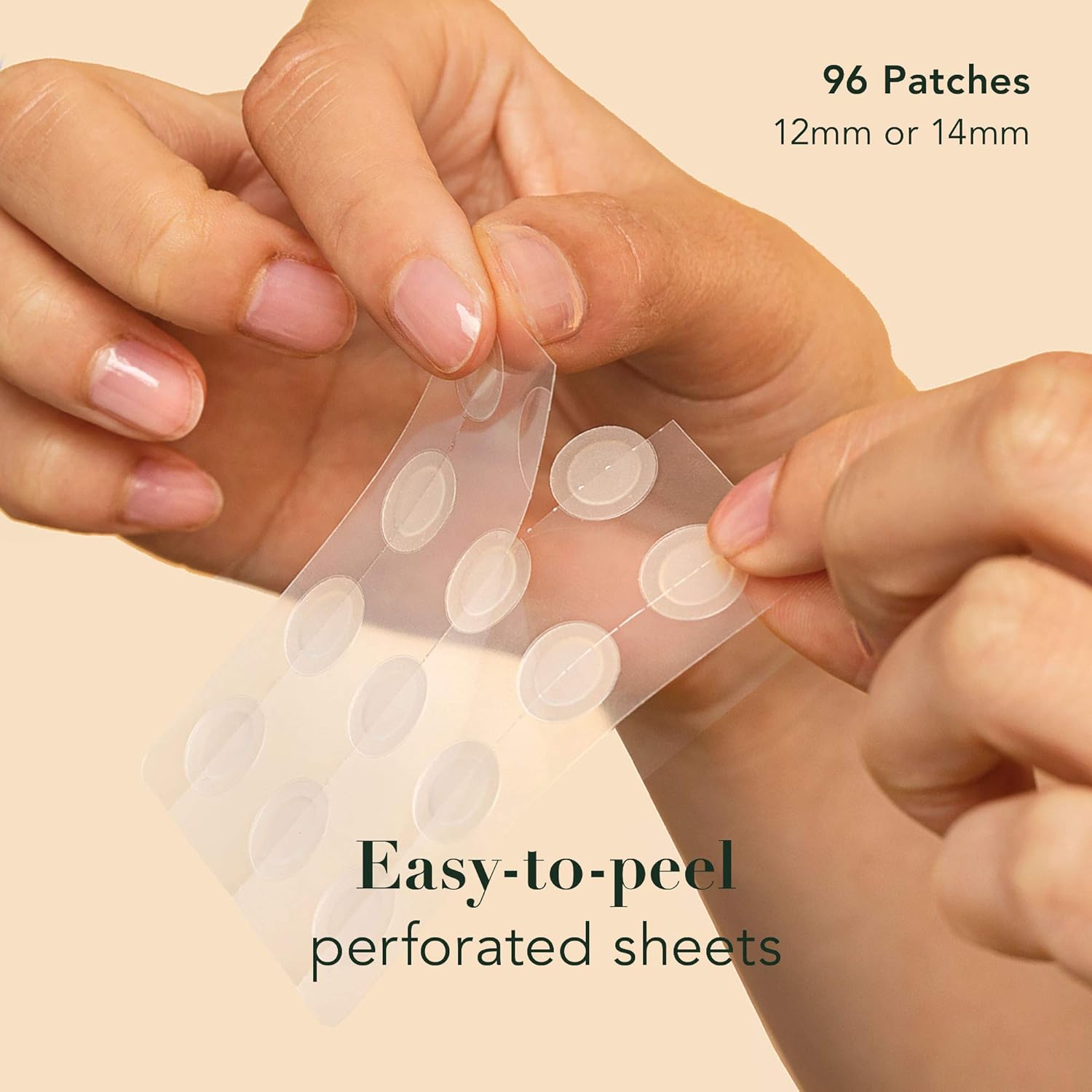 Rael Acne Pimple Healing Patch - Absorbing Cover, Invisible, Blemish Spot, Hydrocolloid, Skin Treatment, Facial Stickers, Two Sizes 10mm & 12mm, Blends in with skin (96 Count): Beauty