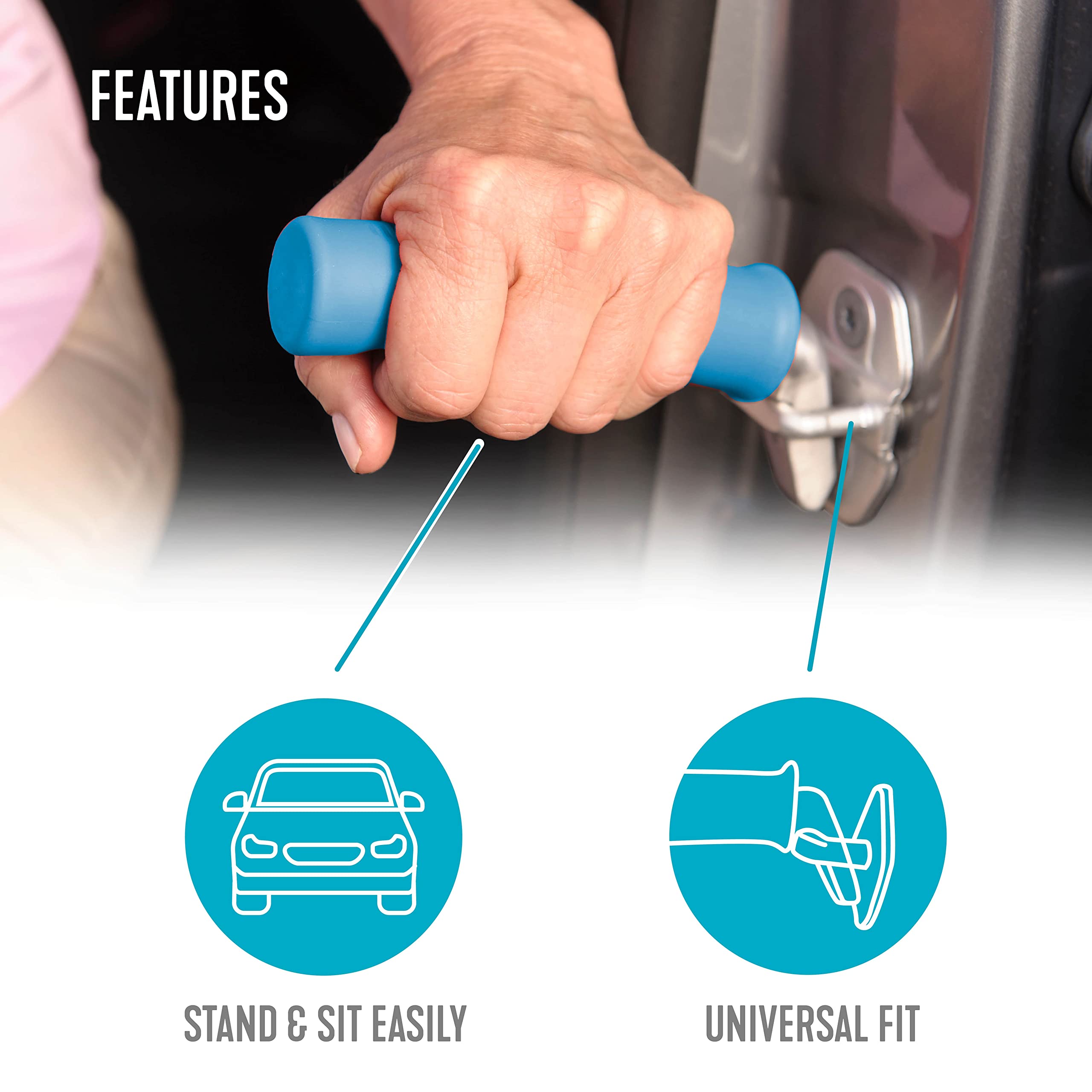 Able Life Vehicle Support Handle and Mobility Aid, Portable Car Assist Grab Bar for Sit-to-Stand Assistance, Ideal for Seniors and Adults, Durable Door Handle Support with Ergonomic Design