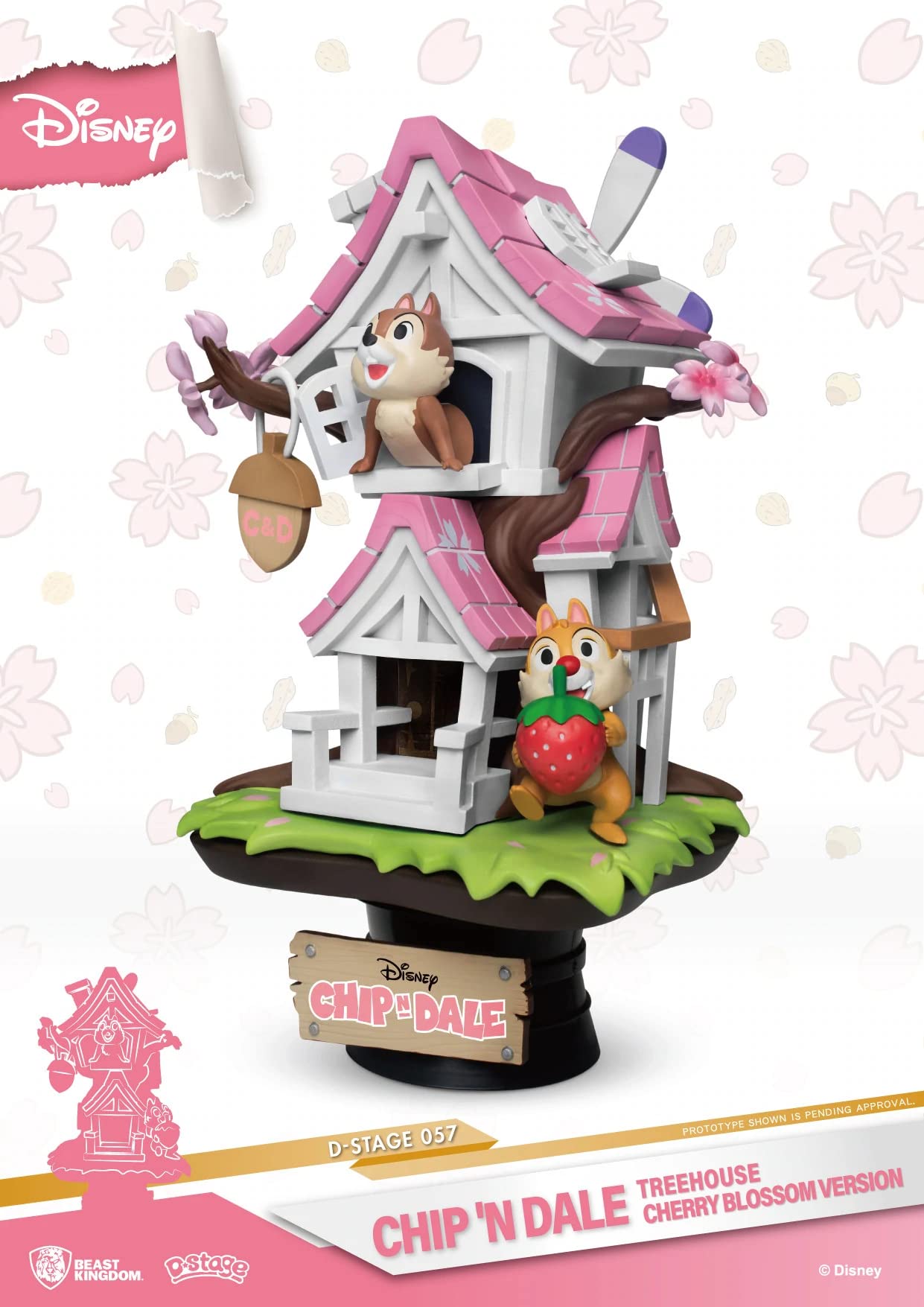 Beast Kingdom Toys Disney D-Stage PVC Diorama Chip 'n Dale Tree House Cherry Blossom Ver. 16 cm
