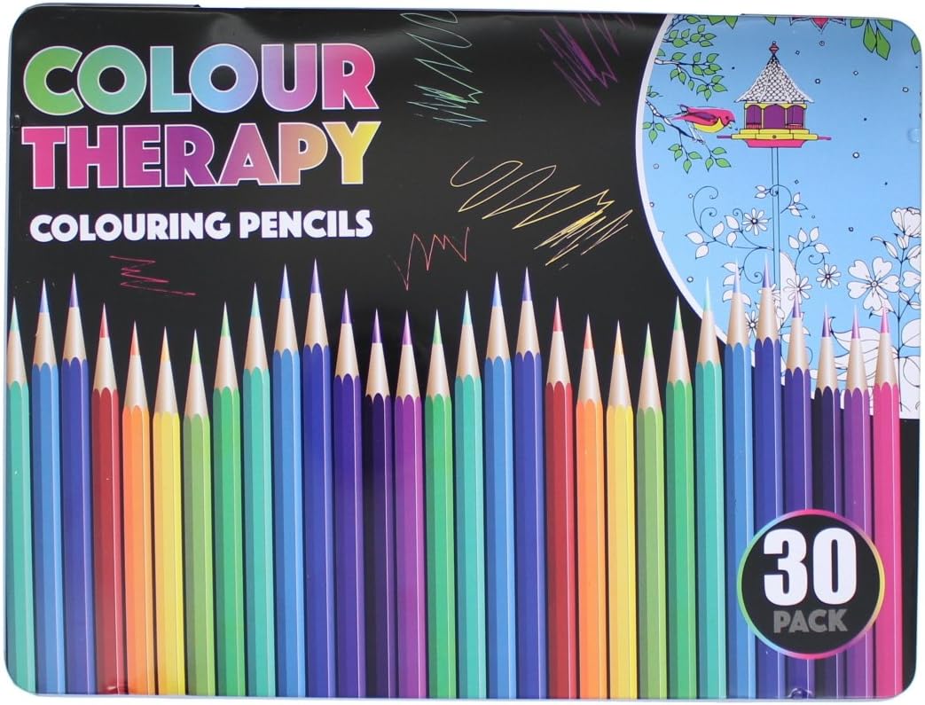 30PC ASST COLOUR THERAPY REG QUALITY PENCILS IN TIN CASE by Layton Brothers Ltd