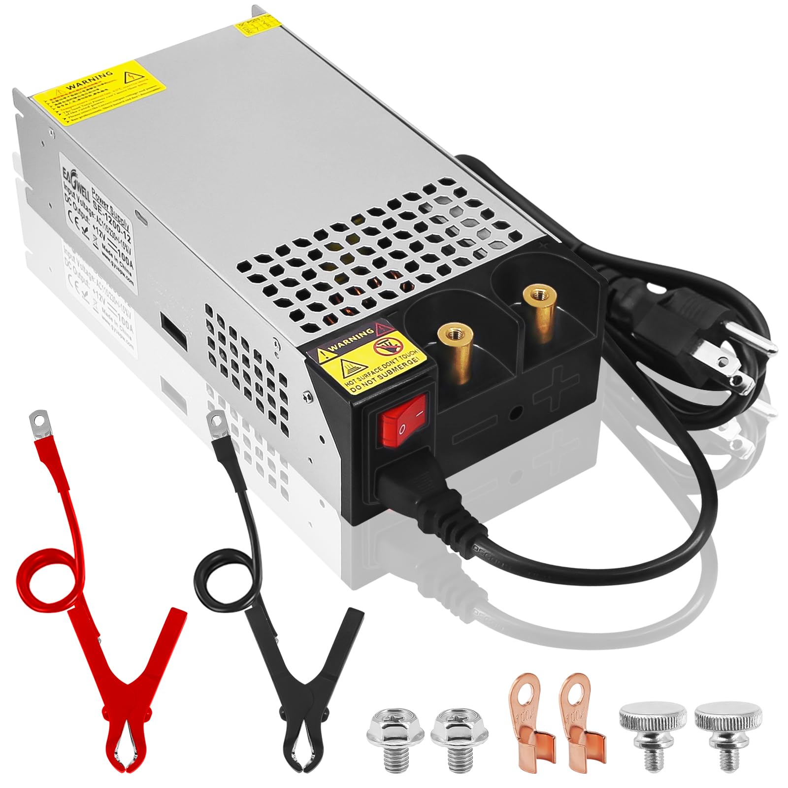 Photo 1 of EAGWELL 12V Power Supply 1200W, 110V AC to 12V DC Converter Power Supply 12 Volt 100A DC Switch Transformer for RV,Pump,LED Strip, LCD Monitor