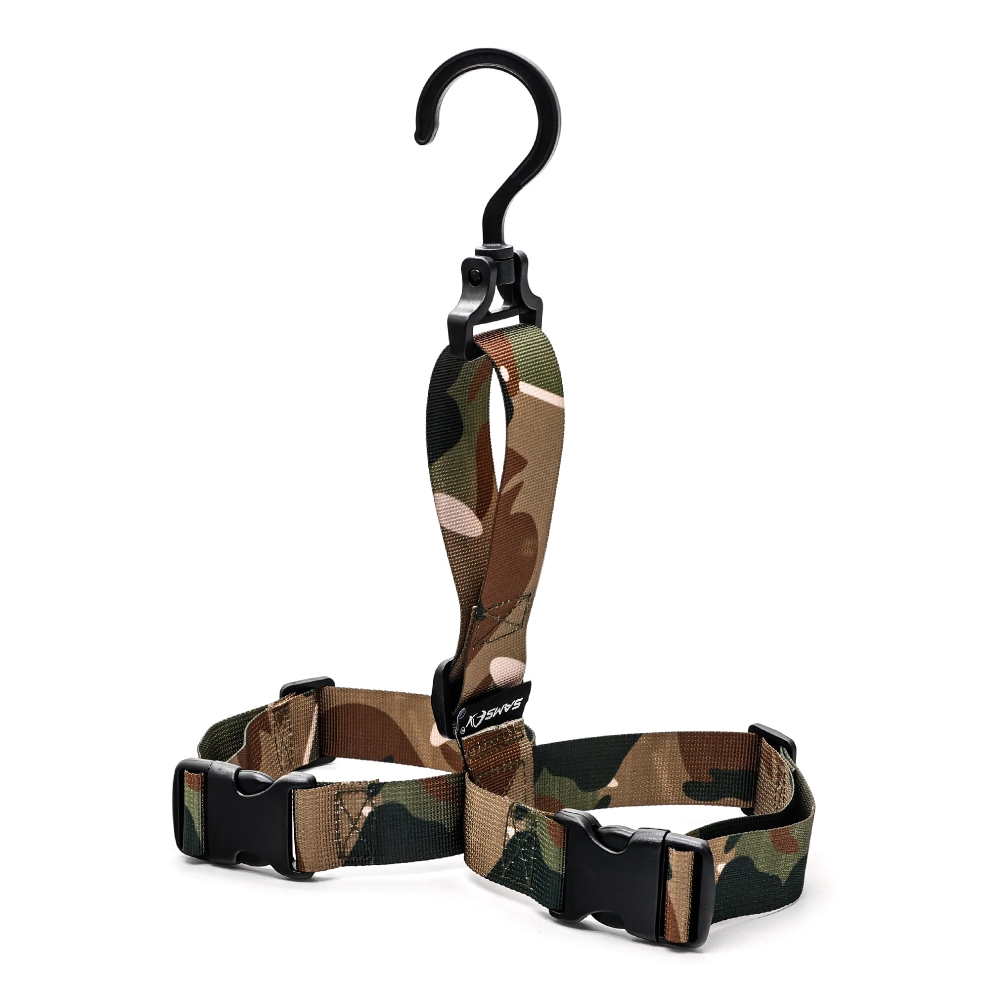SAMSFX Fishing Wader Boot Hanger Hanging Strap Belt with Metal Hook (Camo Straps and Plastic Hook)