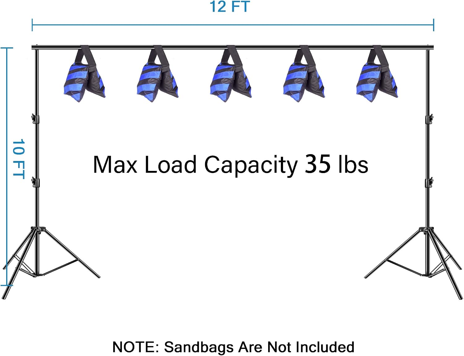 EMART Heavy Duty Backdrop Stand Kit - Image 3