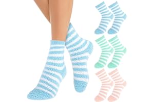 APLZGMG 3 Pairs Aloe Infused Socks Lotion Socks Moisturizing Spa Socks Non Slip Coral Fleece Socks for Repairing Softening Dry Cracked Feet Infused Gel Sleeping