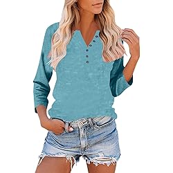 Fall Tops for Women 2025 Casual Button Down Henley
