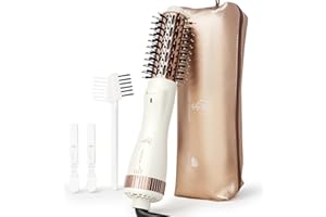 HAIR TRENDS 1.5 Inch Barrel Round Brush Blow Dryer (2.8’’ Plus Bristles), Negative Ionic One Step Volumizer Dryer, 4-in-1 Hot air Brush-Not for Europe Travel