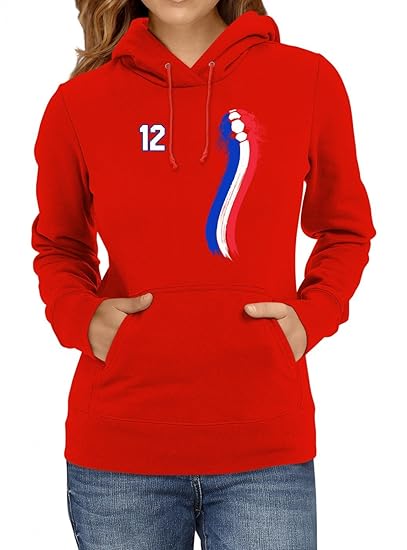 Shirt Happenz Frankreich Weltmeisterschaft 2018#33 Premium Hoodie Fan Trikot Fußball WM Nationalmannschaft Frauen Kapuzenpull