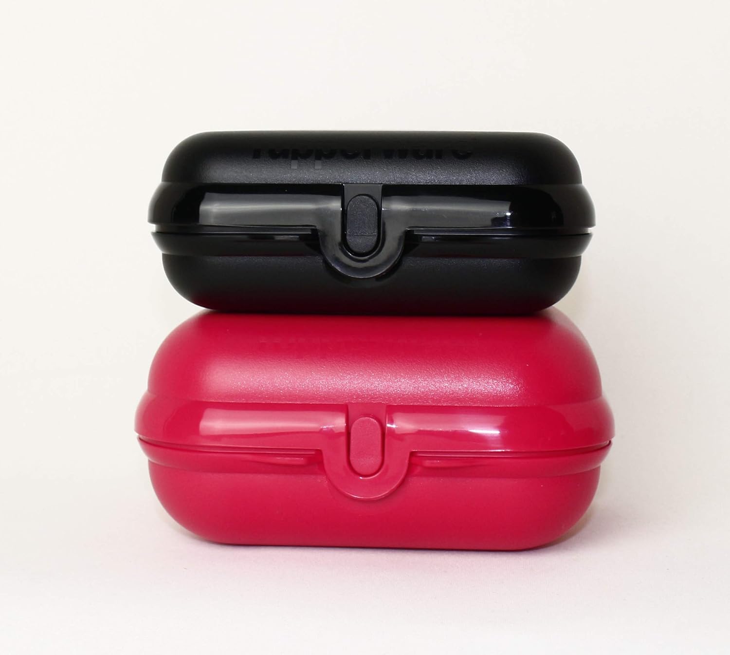 TUPPERWARE Twin 1x Größe 3 in Rot + 1x Größe 2 in Schwarz Lunchbox