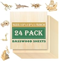 Basswood Sheets 24-Pack 12x12 1/8" Thick