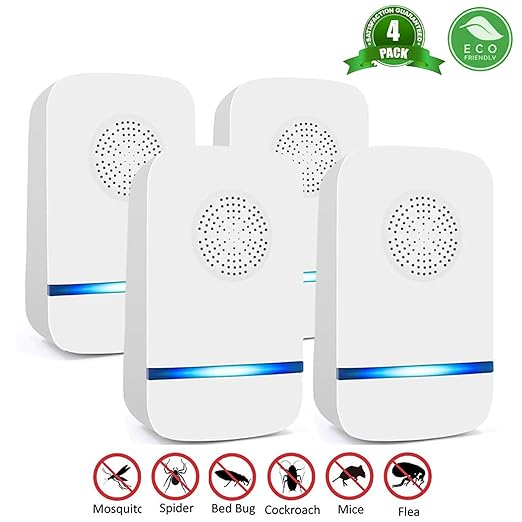 ZHENROG Repelente Ultrasónico Mosquitos, 4 Piezas Electrónico ...