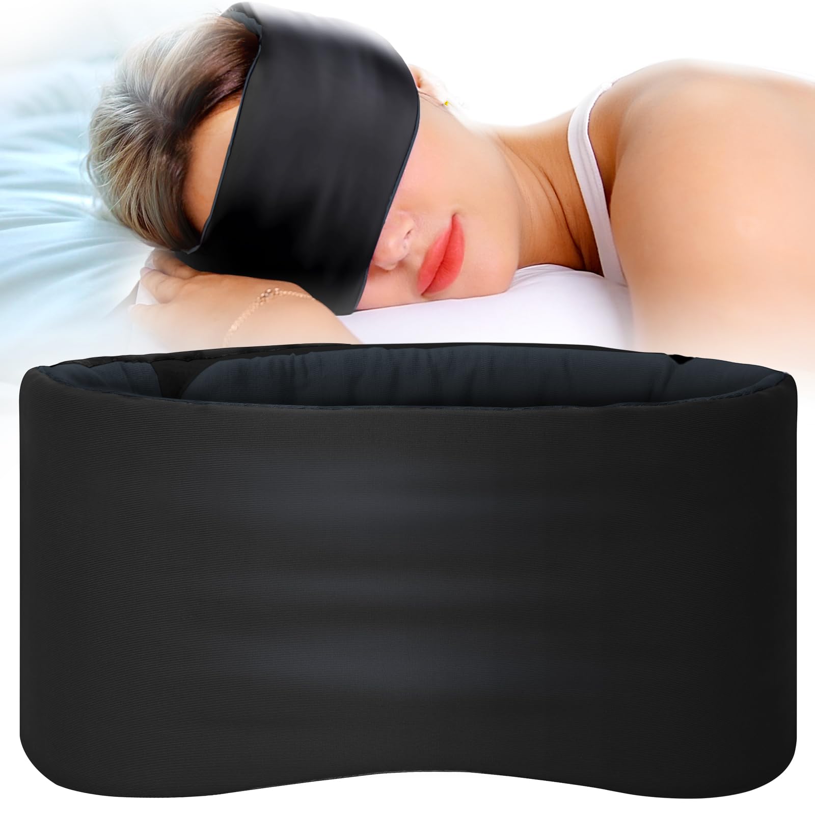 Photo 1 of SARISUN Sleep Mask, Eye Mask for Sleeping, Upgrade Double Side Blackout Eye Cover for Women Men, Light Blocking Wider Adjustable Band for Side Sleeper, Travel, Nap, Ultra-Soft, Yoga, Relief Eye, Black