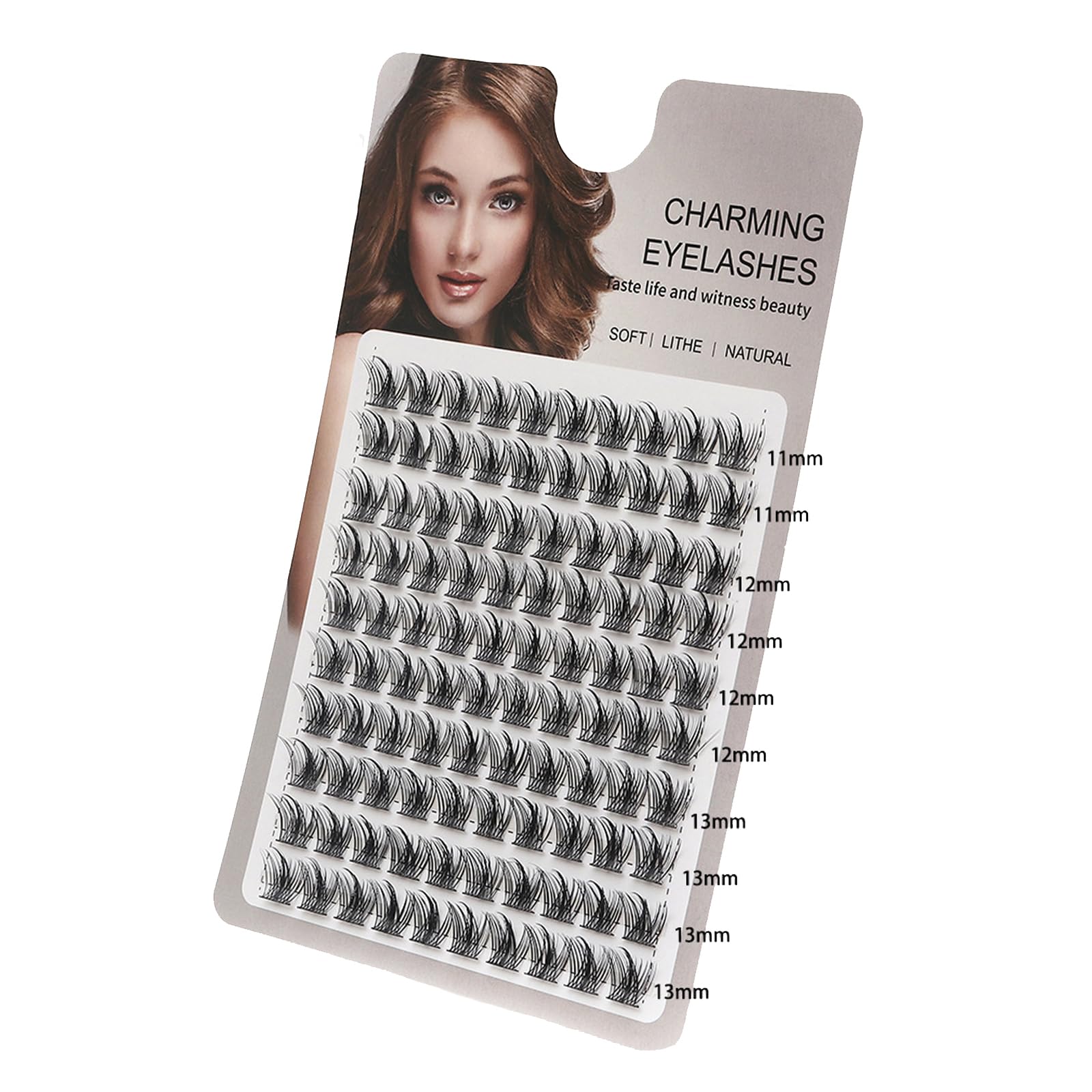 EONFAVE Individual Lashes - 120Pcs D Curl 11-13mm Mixed Trays Extensions Individual Cluster Lashes - Russian Lashes Individual Cluster Eyelash Extension DIY At Home