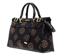 GUESS Sestri Luxury Satchel, Mocha Logo