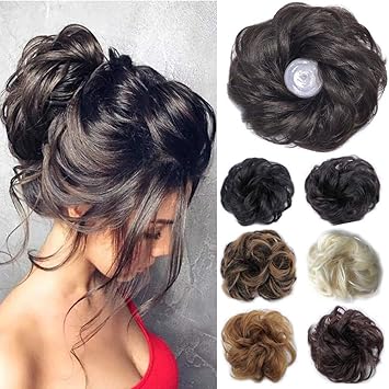 Hair Pieces For Women Wedding Hair Bun Extensions Curly Scrunchies