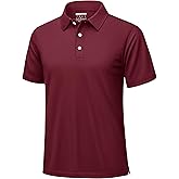 KEFITEVD Men's Polo Shirts Short Sleeve Moisture Wicking Dry Fit Performance Collar Golf Athletic Casual T-Shirt