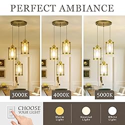 Osimir 3-Light Pendant Lighting, Brushed Gold