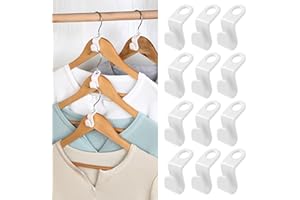 UNEFCYC 100 PCS Space Saving Hanger - Clothes Hanger Connector Hooks, Stacking Hanger Hooks Space Saver, Plastic Closet Organizers and Storage Hanger Extender for Heavy Duty Cascading Connection Hook (White)