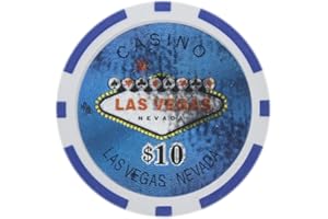 Brybelly Las Vegas Casino Poker Chip Heavyweight 14-gram Clay Composite – Pack of 50