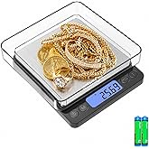 WISHSOM Jewelry Scale, 500g x 0.01g High Precision Digital Gram Scale, Portable Gold Scale for Jewelers, Pawn Shops &amp; Gold Enthusiasts &ndash; Perfect for Gold, Silver, Diamond &amp; Coin Weighing
