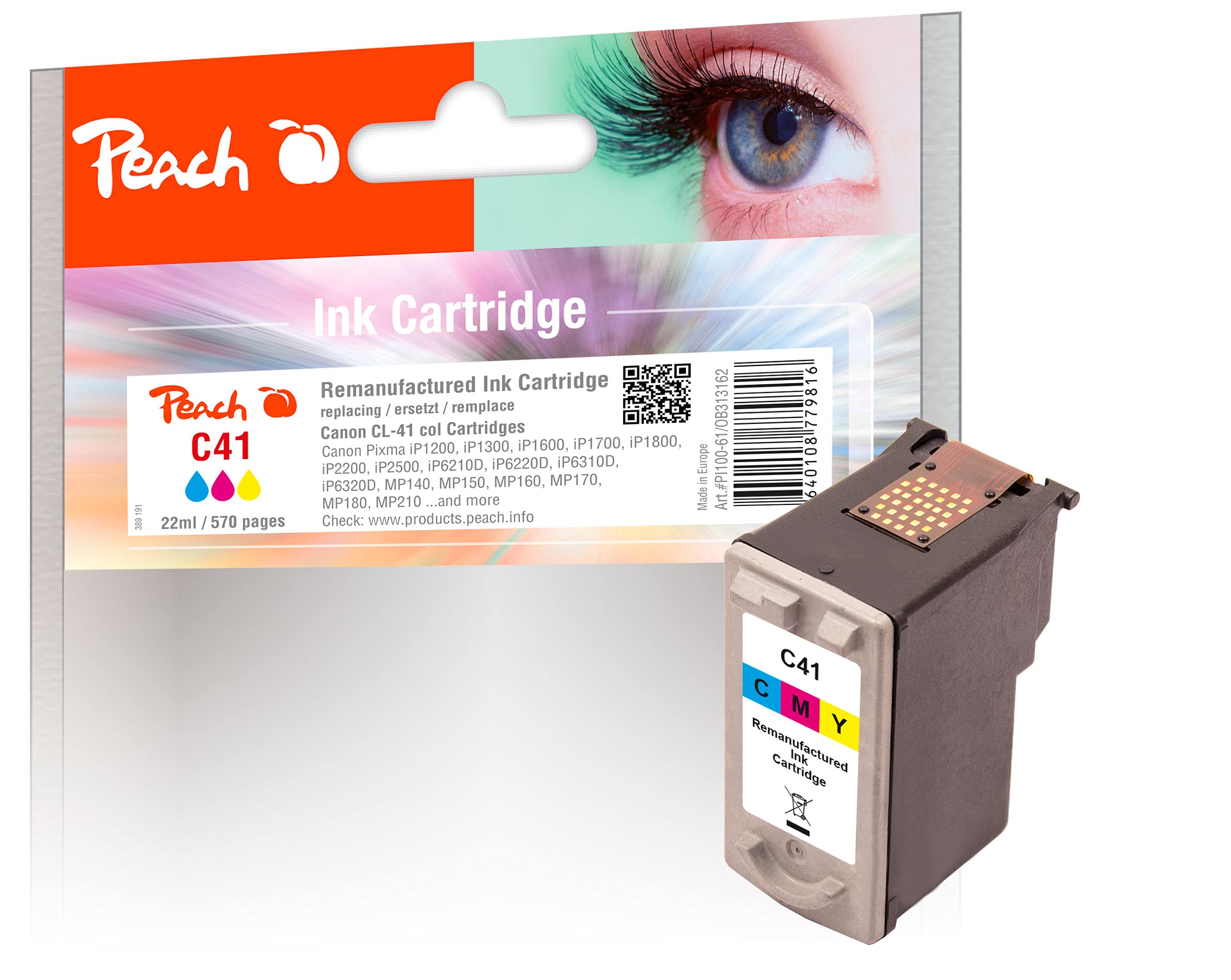 Peach PI100-61 Print Head Colour Cartridge for Canon CL-41