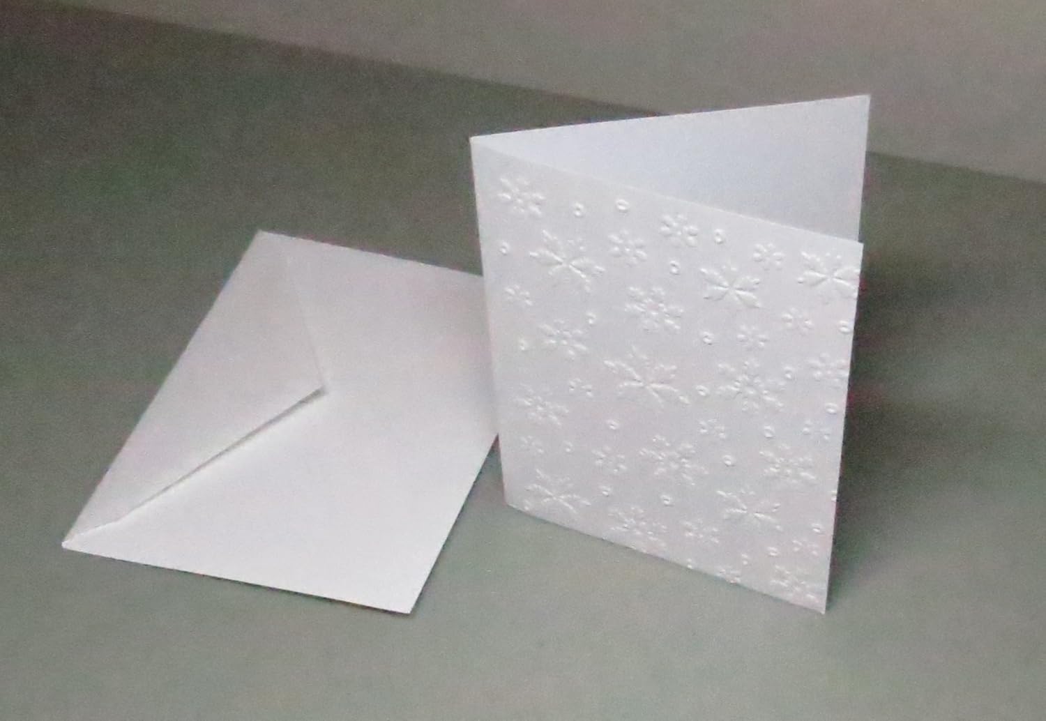 10 SNOWFLAKES White Embossed A2 Card Fronts Recollections Cardstock Paper