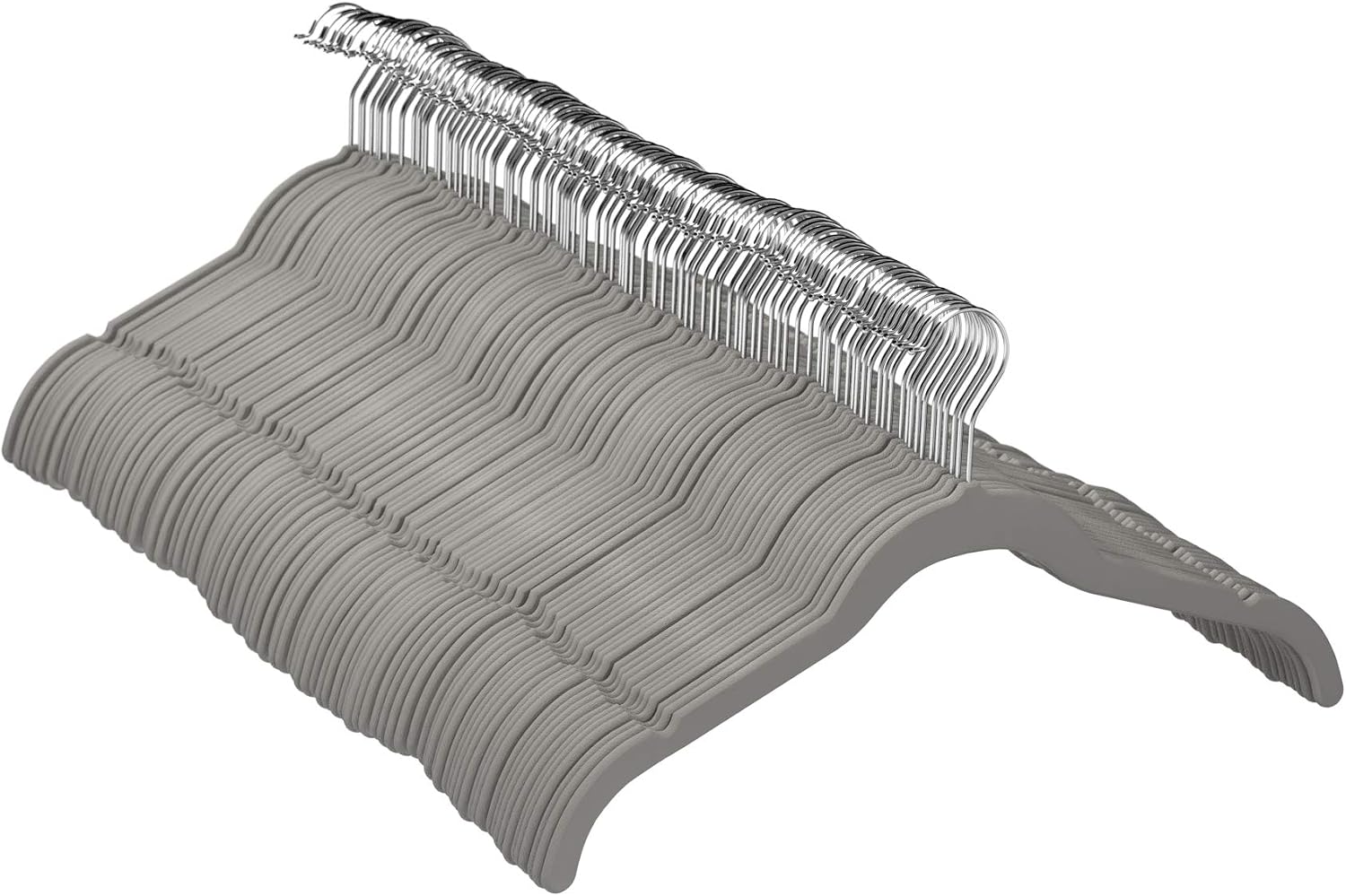 Amazon Basics Velvet Shirt/Dress Hangers Pack of 100, Grey, 100 Pack