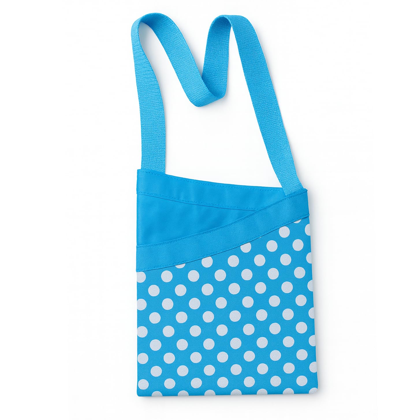 Peg Bag with Shoulder Strap Clothes Peg Bag Heavy Duty Waterproof Strong Cloth with Polka Dots Pattern | Blue
