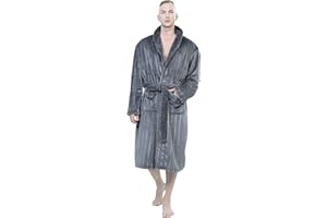 XING YE CHUAN Men's Fleece Robe, Warm Plush Bathrobe